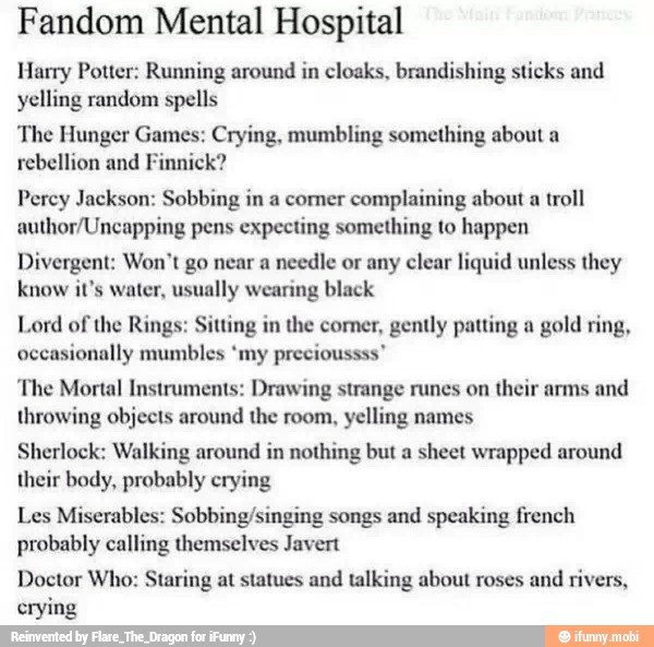 Fandom Mental Hospital Harry Potter Running around in clo image picture