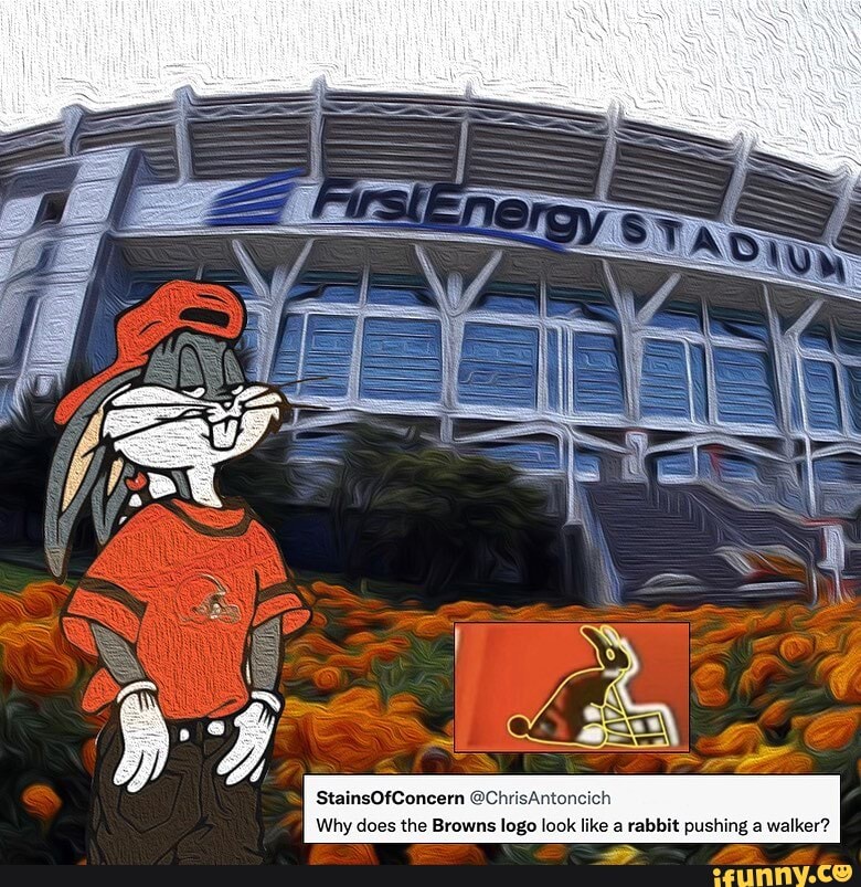 StainsOfConcern on X: Why does the Browns logo look like a rabbit pushing  a walker?  / X