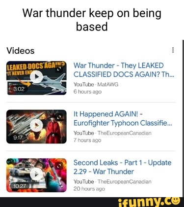 War thunder keep on being based Videos War Thunder - They LEAKED