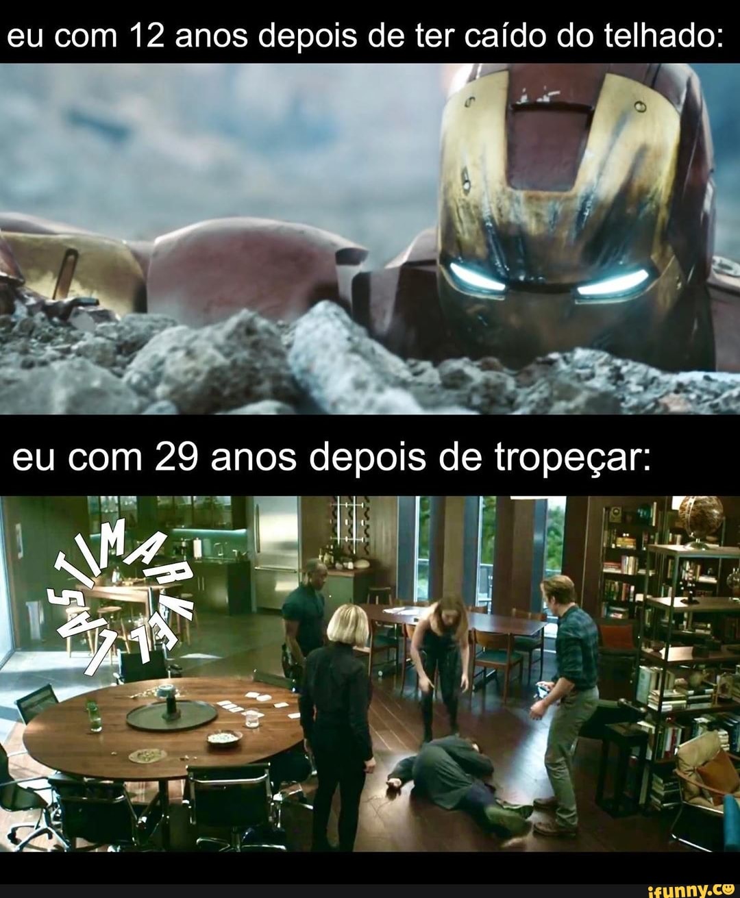 eu com 12 anos depois de ter caído do telhado: