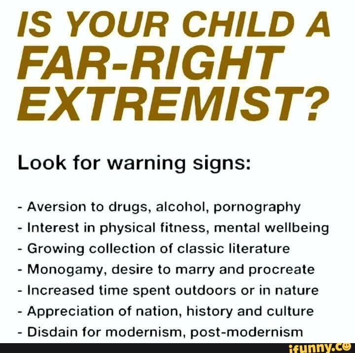 IS YOUR CHILD A FARRIGHT EXTREMIST? Look for warning signs Aversion