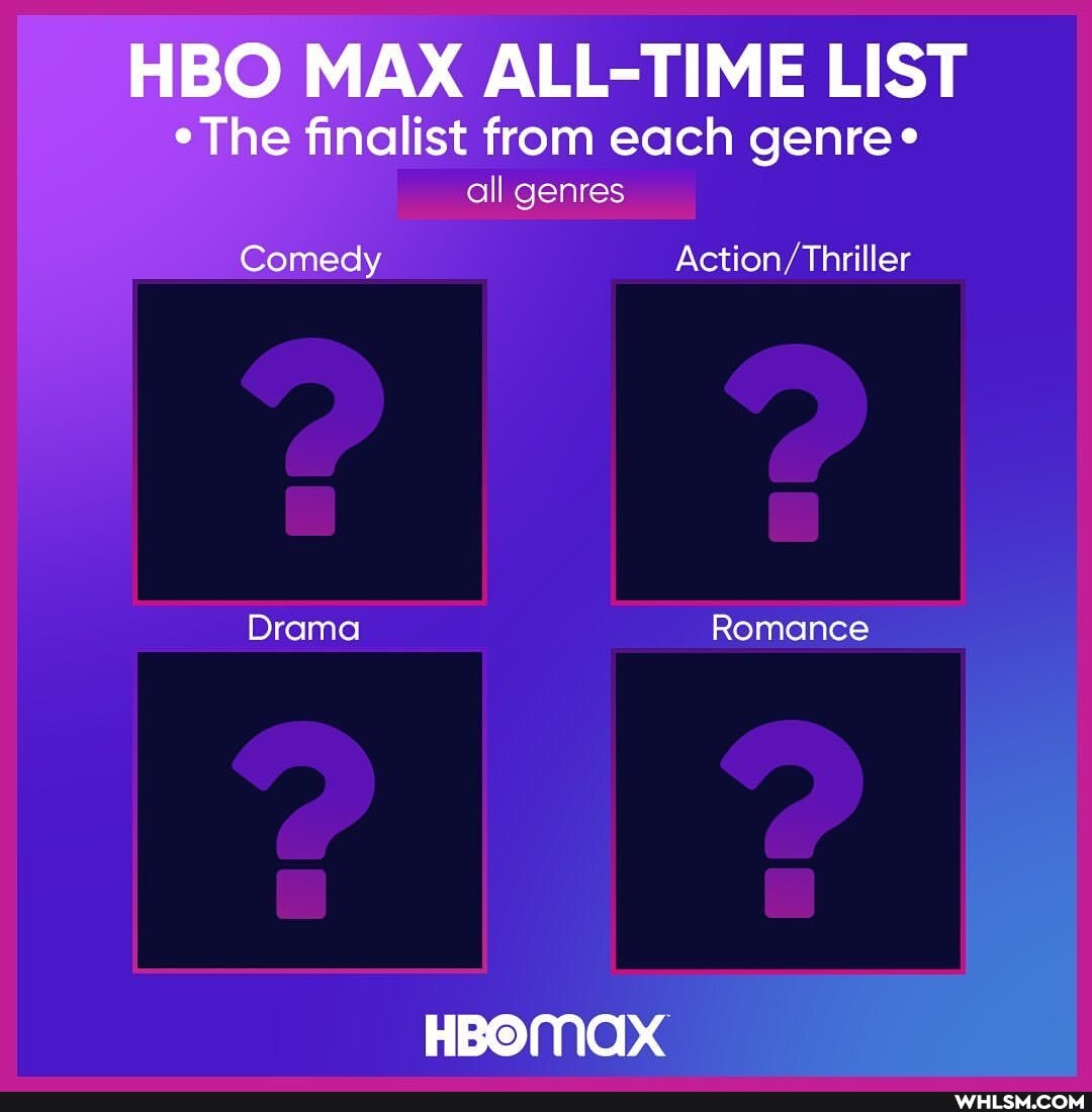 HBO MAX ALL LIST
*The finalist from each genres
all genres
Comedy Action/ Thriller
Drama Romance
HBO