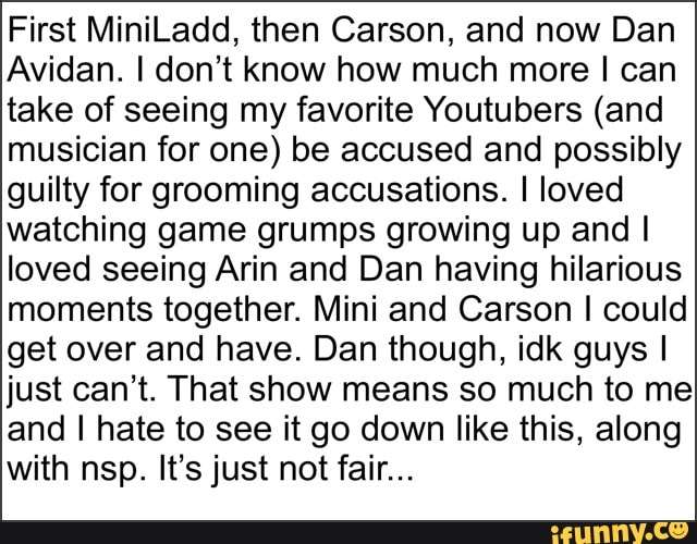 First Miniladd Then Carson And Now Dan Avidan I Dont Know How Much