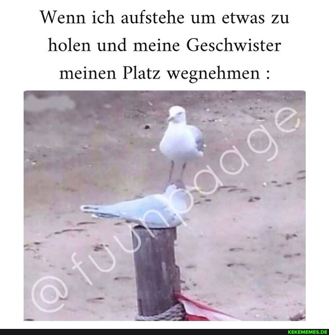 Wenn ich aufstehe um etwas zu holen und meine Geschwister meinen Platz wegnehmen
