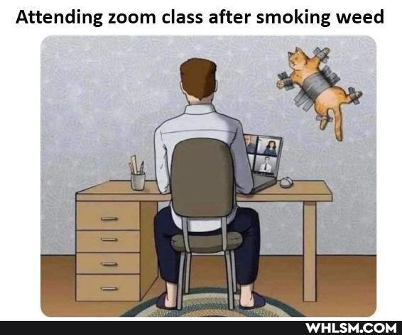 Attending zoom class after smoking weed