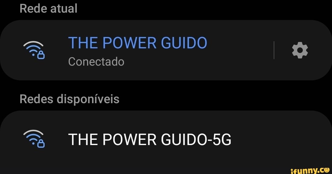 Rede atual
THE POWER GUIDO
Conectado
Redes disponíveis
THE POWER GUIDO-5G