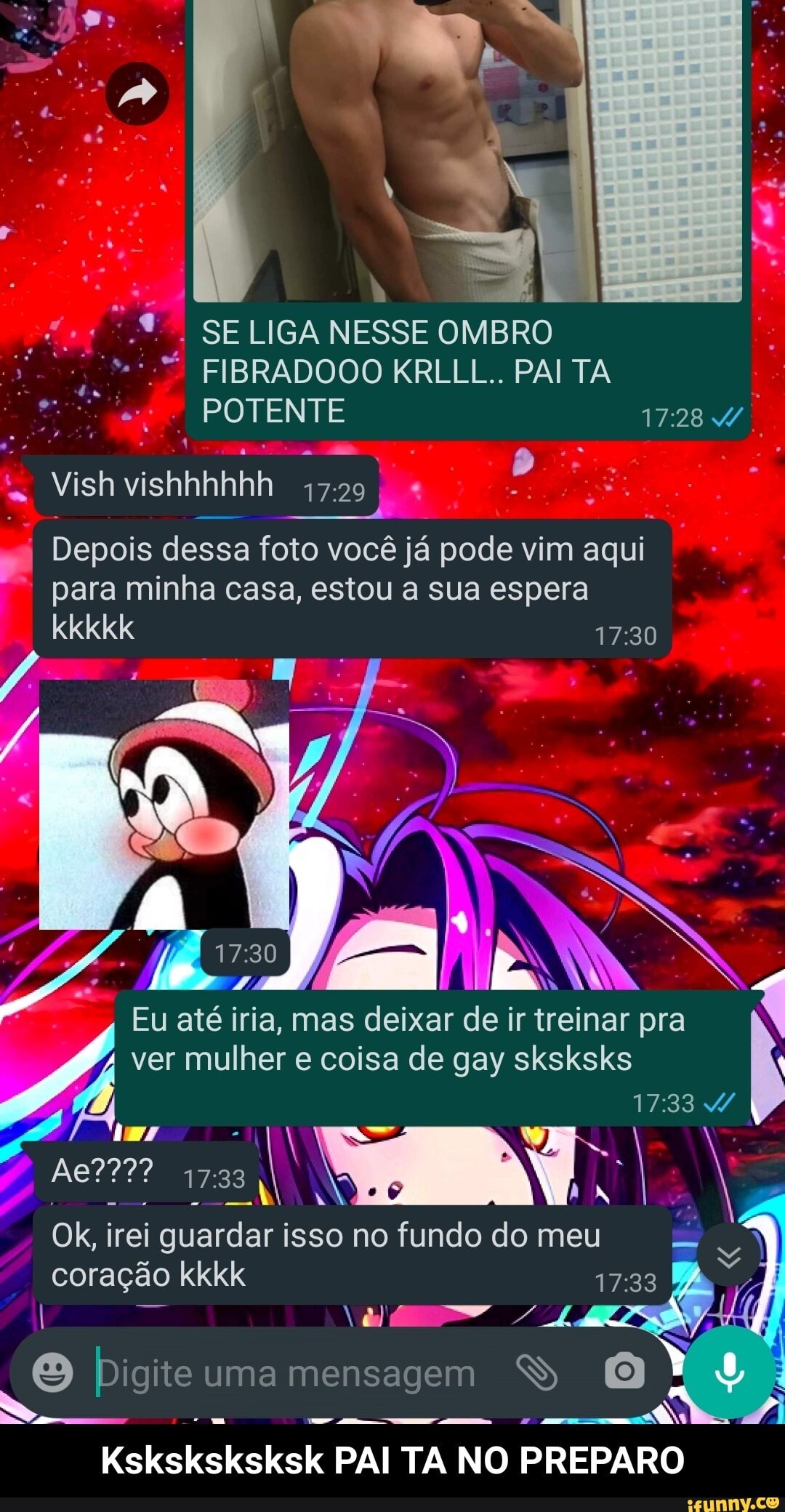 SELIGA NESSE OMBRO
I I
FIBRADOOO KRLLL.. PAI TA POTENTE Vish vishhhhhh
Depois dessa foto você já pode você você já pode vim aqui para minha casa, estou a sua espera kkkkk
Eu até iria, mas deixar de ir treinar pra ver mulher e coisa de gay sksksks
1733
Ok, irei guardar isso no fundo do meu
coração kkkk
bisi gite uma mensagem
Ksksksksksk PAI TA NO PREPARO - Ksksksksksk PAI TA NO PREPARO
