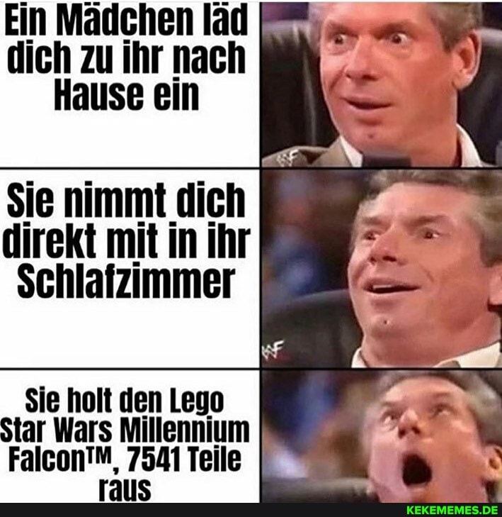 Ein Mädchen läd dich zu ihr nach
Hause ein
Sie nimmt dich direkt mit in ihr
Schlafzimmer
Sie holt den Lego
Star Wars Millennium
Falcon'M, 7541 Teile