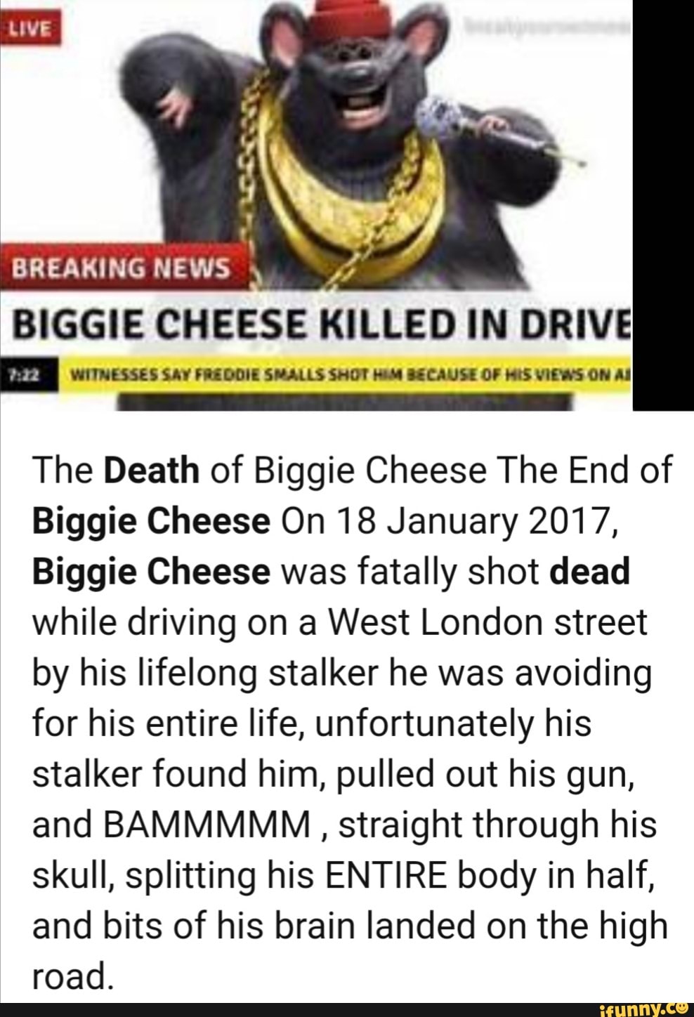 Biggie Cheese man 😭😭😭