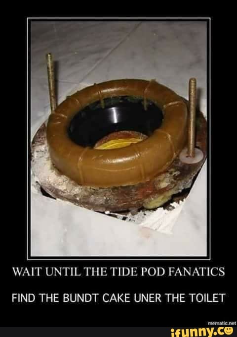 WAIT UNTIL THE TIDE POD FANATICS FIND THE BUNDT CAKE UNER THE TOILET
