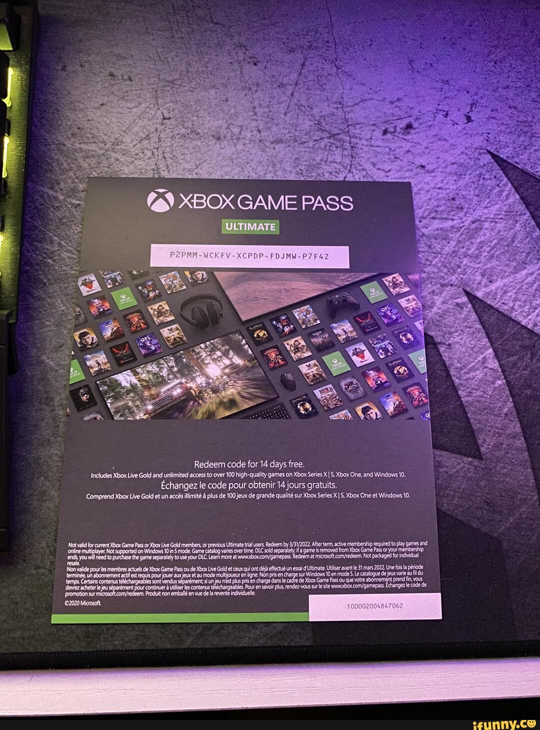 xbox game pass redeem a code