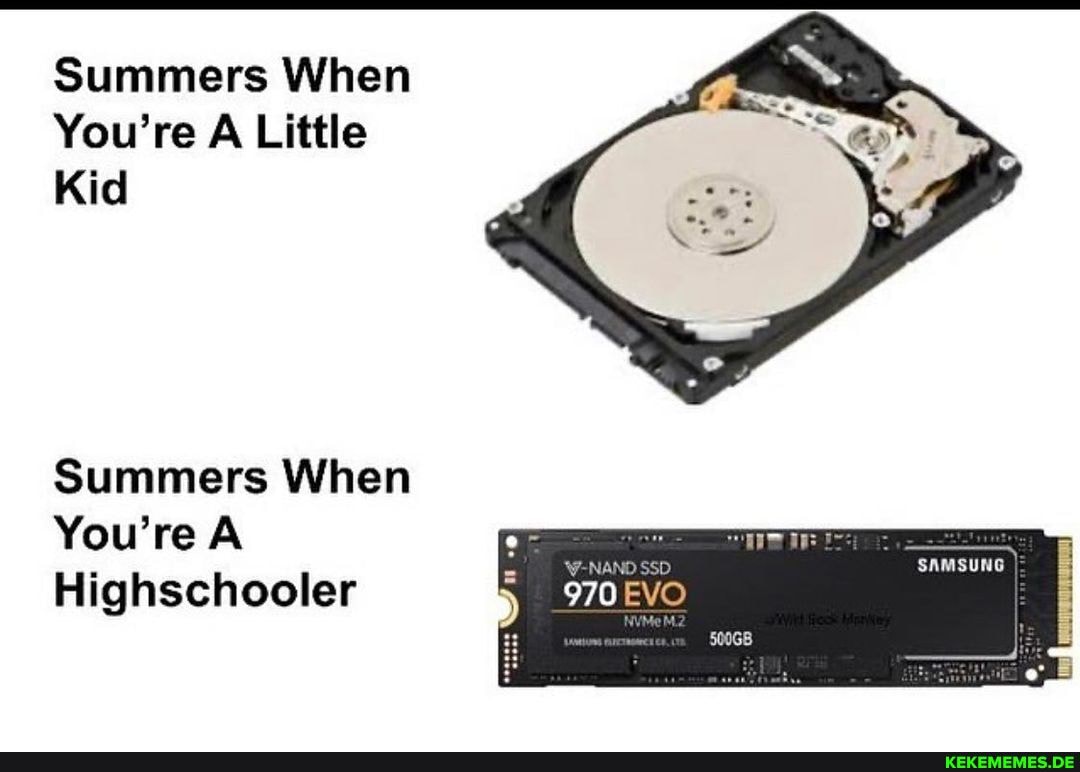 Summers When
You're A\ Little
Kid
Summers When
You're A Highschooler
SAMSUNG I
970 EVO