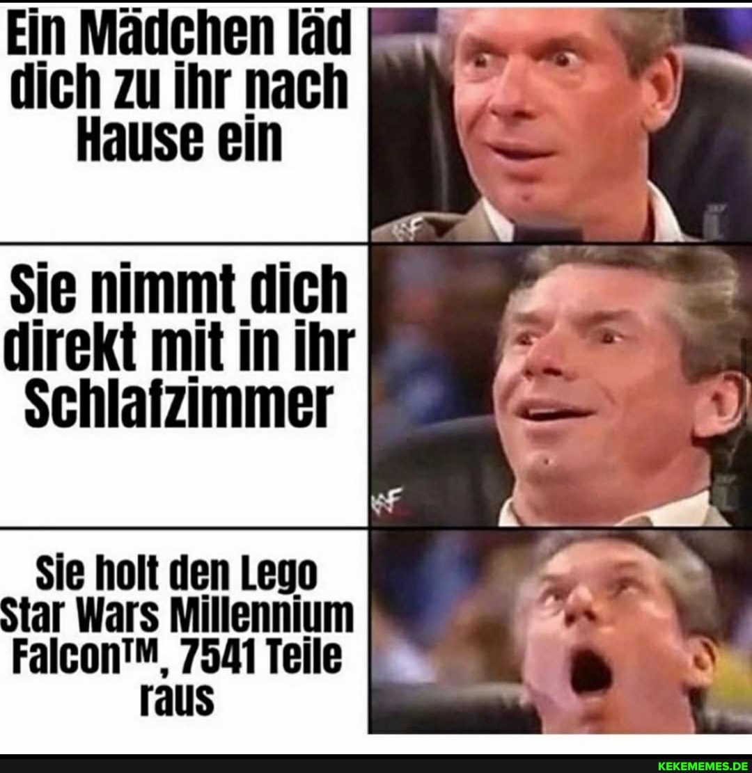 Ein Mädchen
dich zu ihr nach
Hause ein
sie nimmt dich ' direkt mit in ihr
Schlafzimmer
Sie holt den Lego
Star Millennium