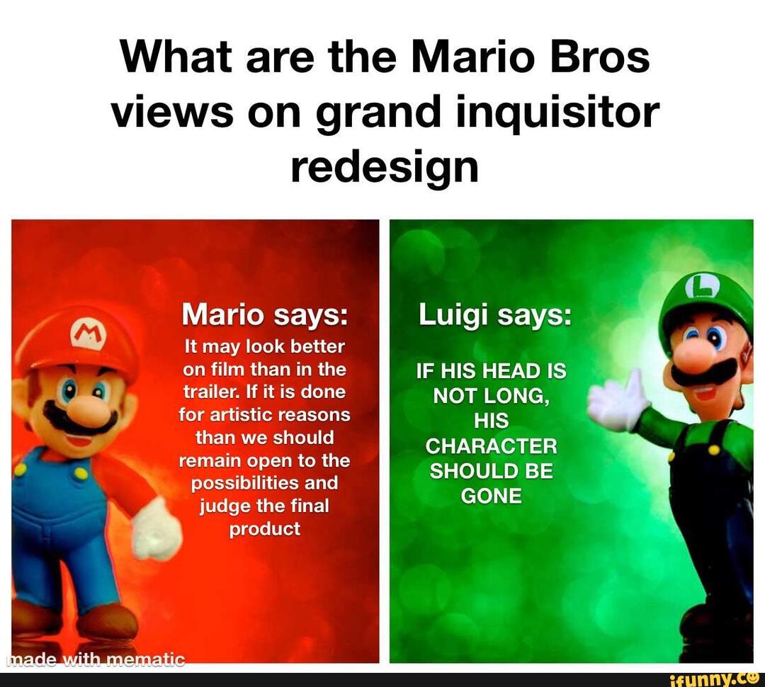 What are the Mario Bros views on grand inquisitor redesign Mario says ...