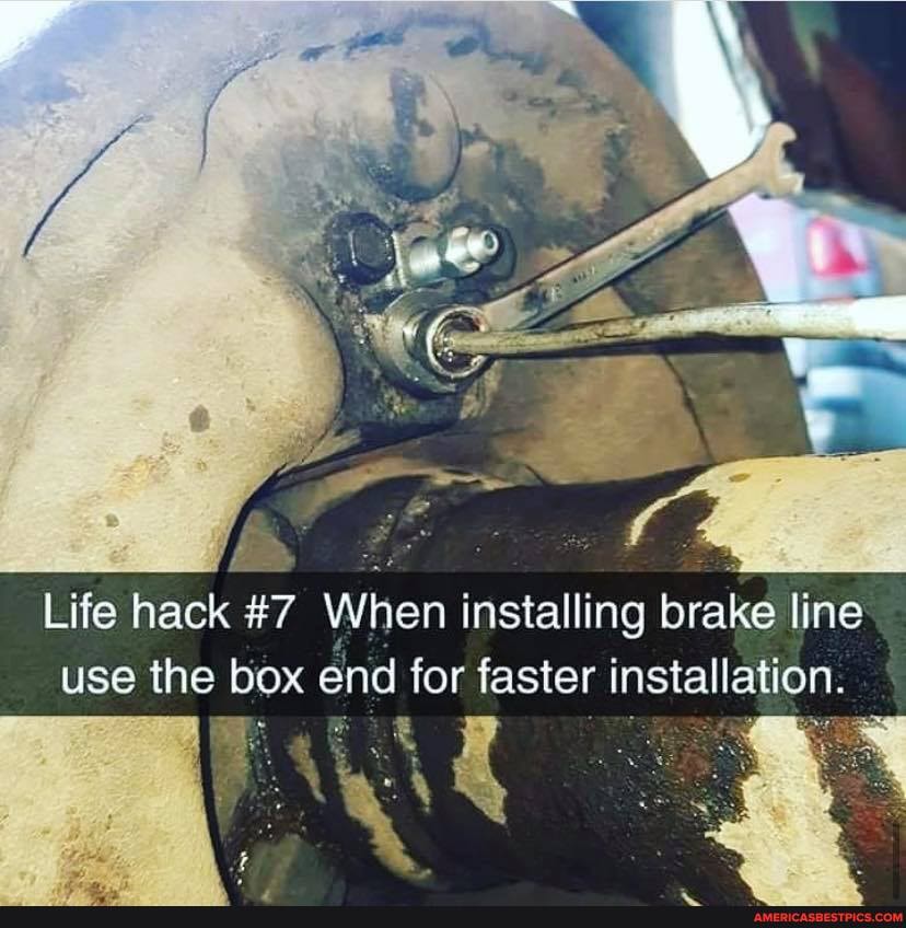 Life hack #7 When installing brake line use the box end for faster installation.