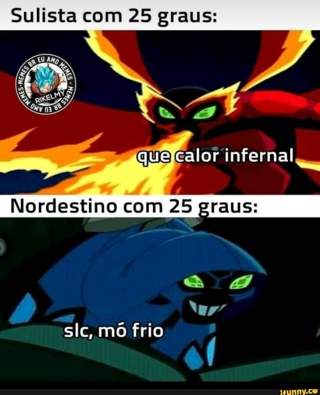 Sulista com 25 graus:
que calor infermal
com 25 graus:
sic, mo frio
