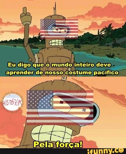 Eu
digo que/o/mundo inteiro deve,
aprender de/nosso,
Costume pacífico)