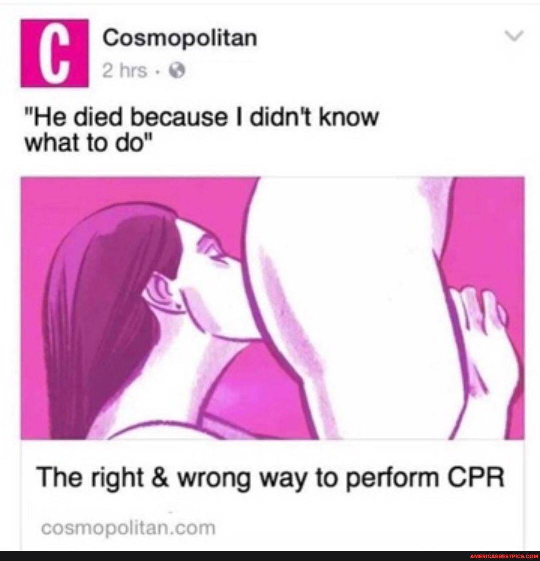 I CC Cosmopolitan
"He died because I didn't know what to do"
The right & wrong way to perform CPR
Cosro tar oa