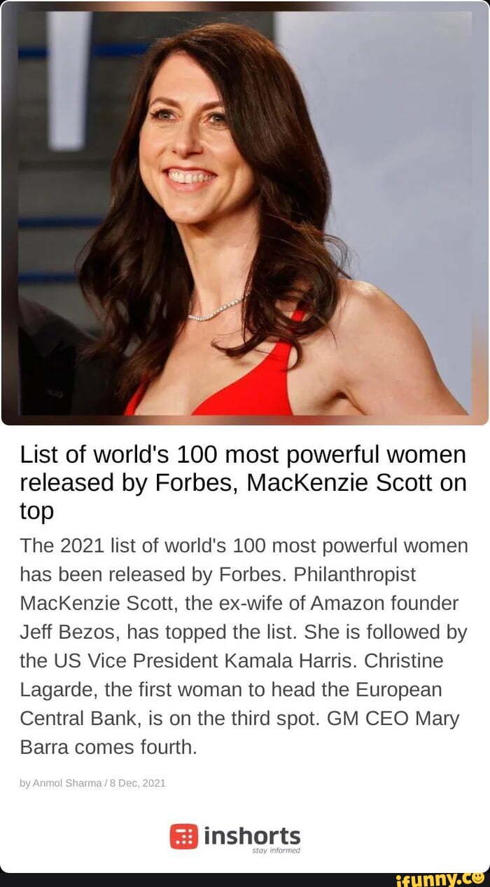 List of world's 100 most powerful women released by Forbes, MacKenzie ...