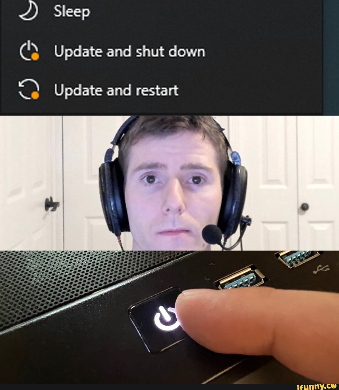 Sleep update and shut down update and restart i ifunny