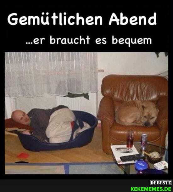 Gemütlichen Abend
..er braucht es bequem