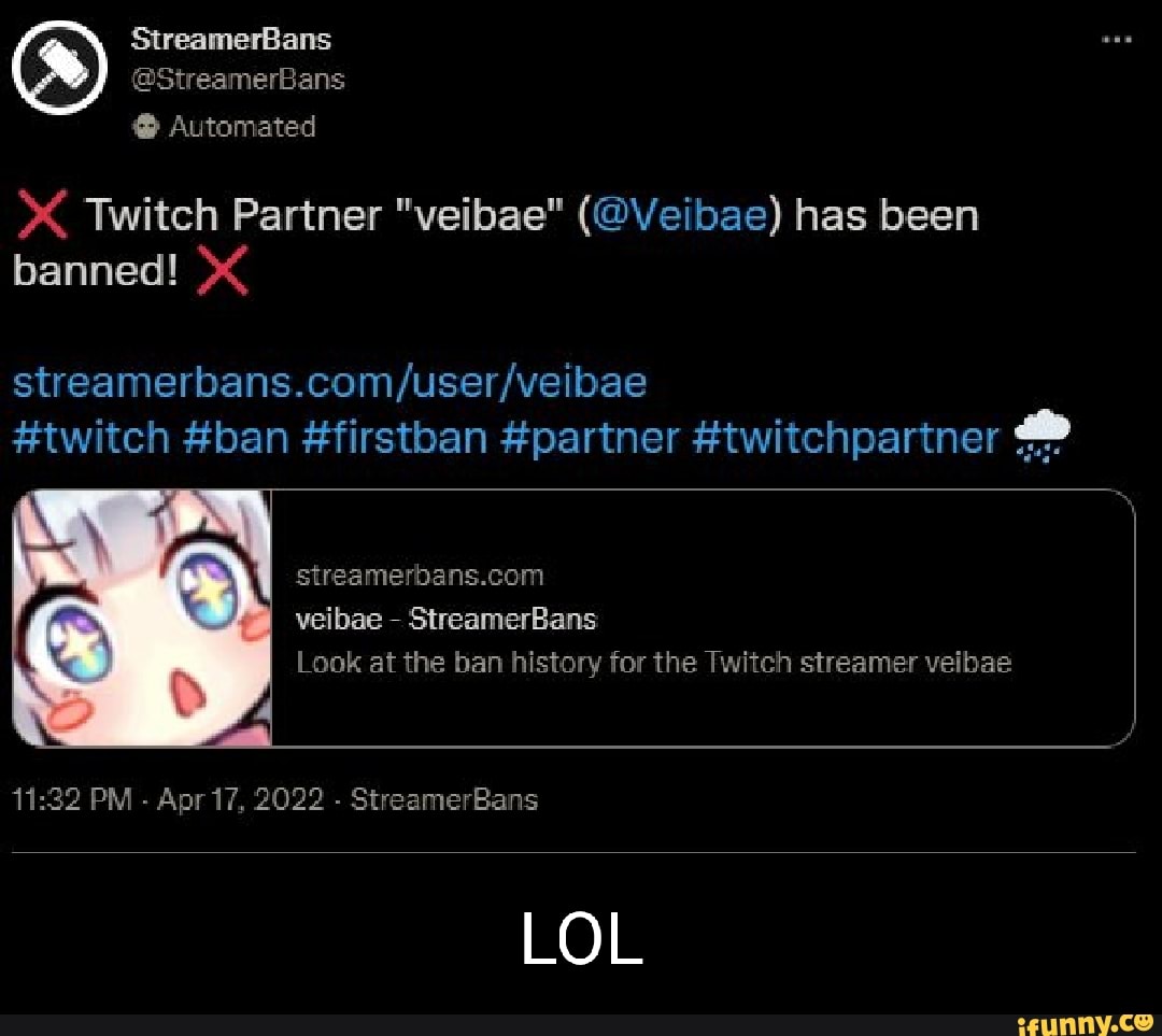 StreamerBans StreamerBans streamer Automated Twitch Partner "veibae