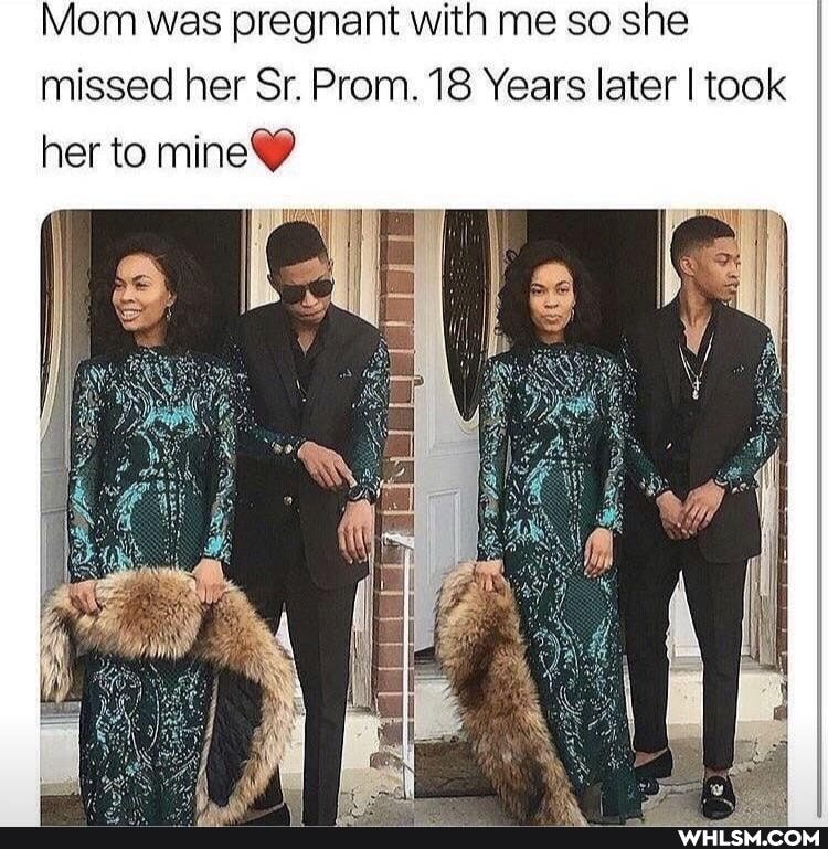 Mom was pregnant with me so she missed her Sr. Prom. 18 Years later I took her to mine