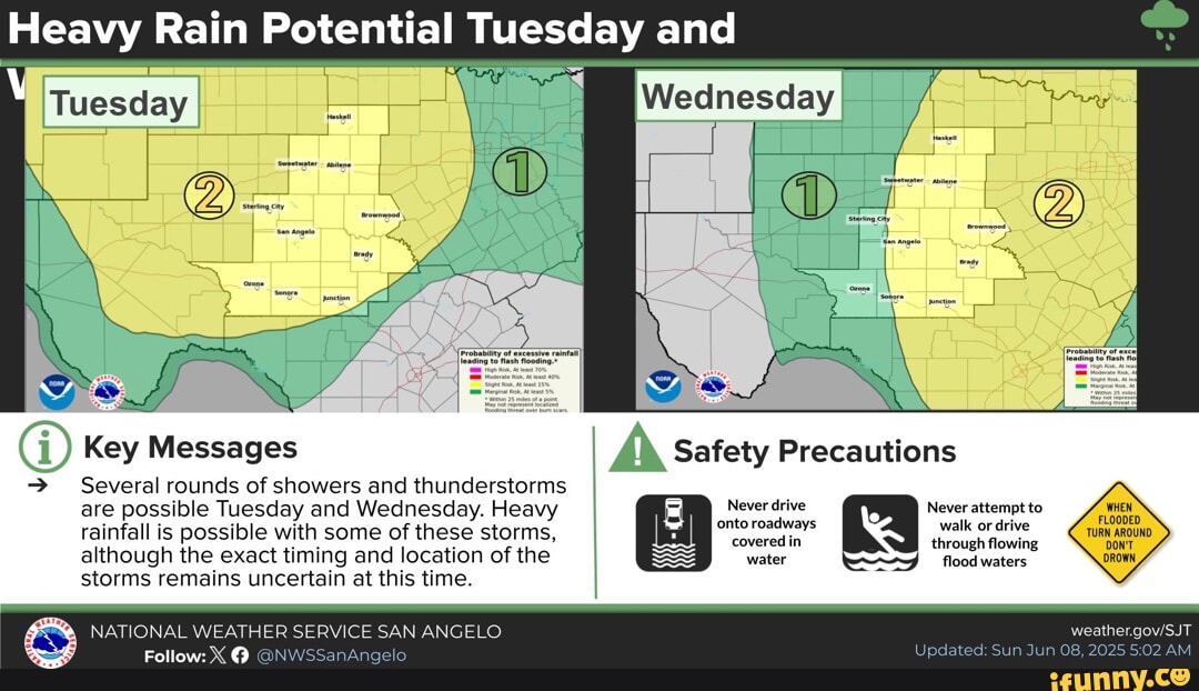 Key Messages Several rounds of showers and thunderstorms are possible ...