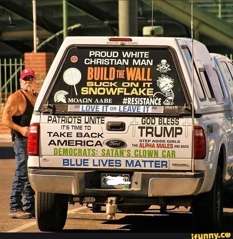 PROUD WHITE CHRISTIAN MAN &
WALL SuCK ONI IT
MOAN AABE__ #RESISTANCE
IT'S TIME TO TAKE BACK TRUMP BLUE LIVE