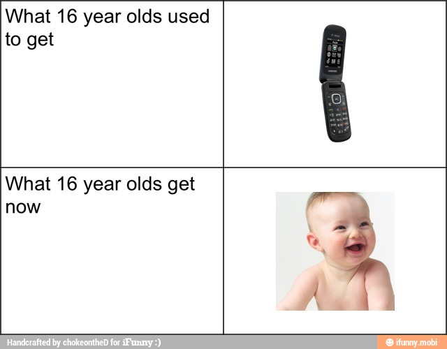 What 16 year olds used
to get
What 16 year olds get
now