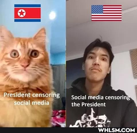 President censoring
Social media censoring social media the President
Social media censoring