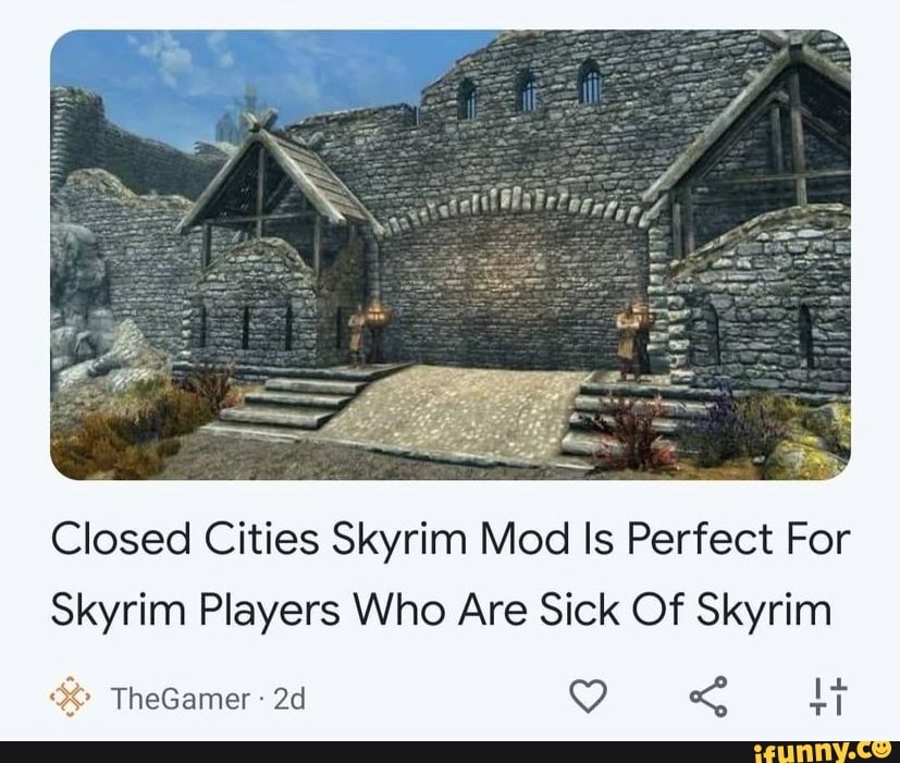 Closed Cities Skyrim Mod Is Perfect For Skyrim Players Who Are Sick Of ...