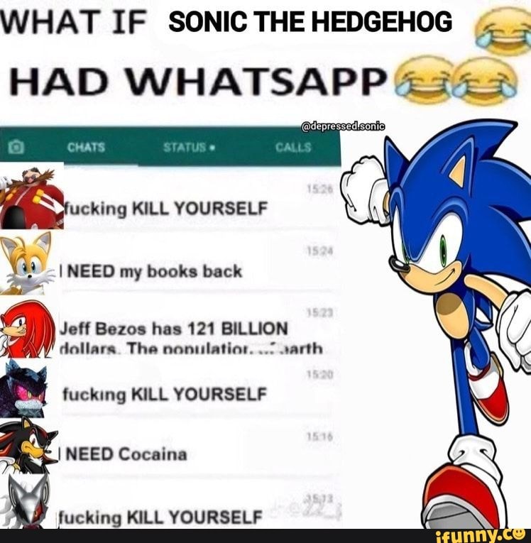 WHAT IF SONIC THE HEDGEHOG HAD WHATSAPP KILL YOURSELF CHATS 'w) 4 NEED