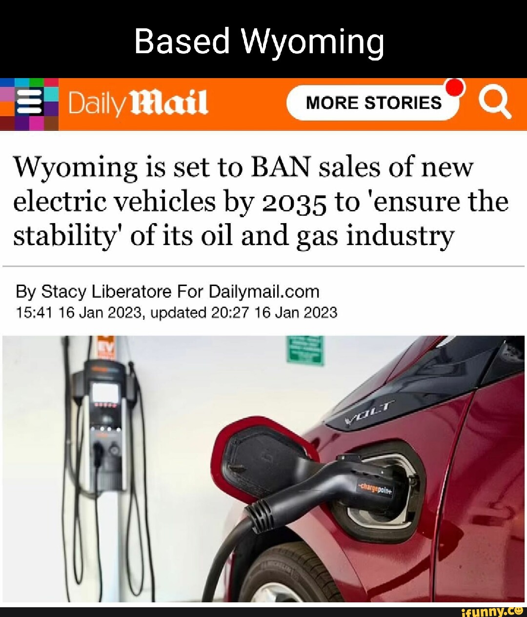 Wyoming ban electric vehicles SharrisseConni