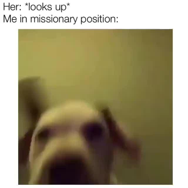 Her: *looks up*
Me in missionary position: