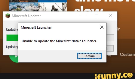 unable to update the minecraft native launcher error