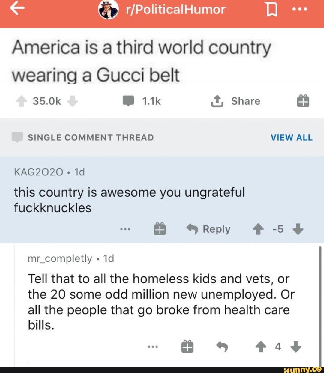 is a third world country wearing a Gucci belt SINGLE COMMENT THREAD VIEW ALL