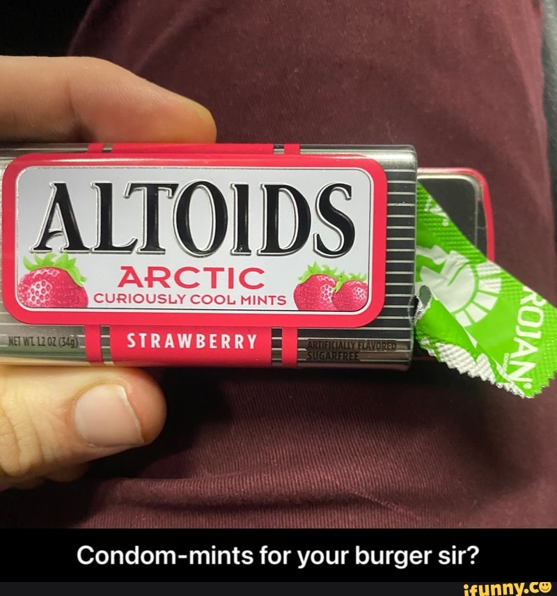 ALTOIDS STRAWBERRY Condommints for your burger sir? Condommints for
