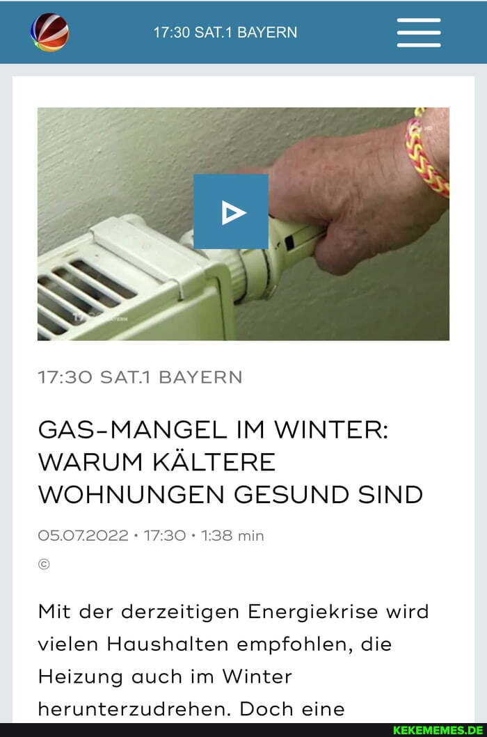 SAT.1 BAYERN SS GAS-MANGEL IM WINTER: WARUM KALTERE WOHNUNGEN GESUND SIND Mit de