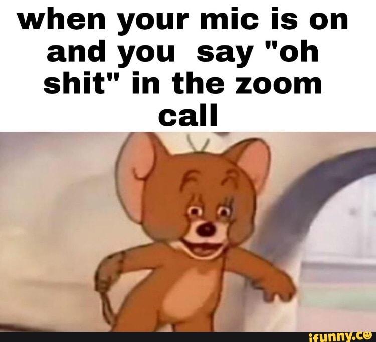 when your mic is on and you say "oh
shit" in the zoom call