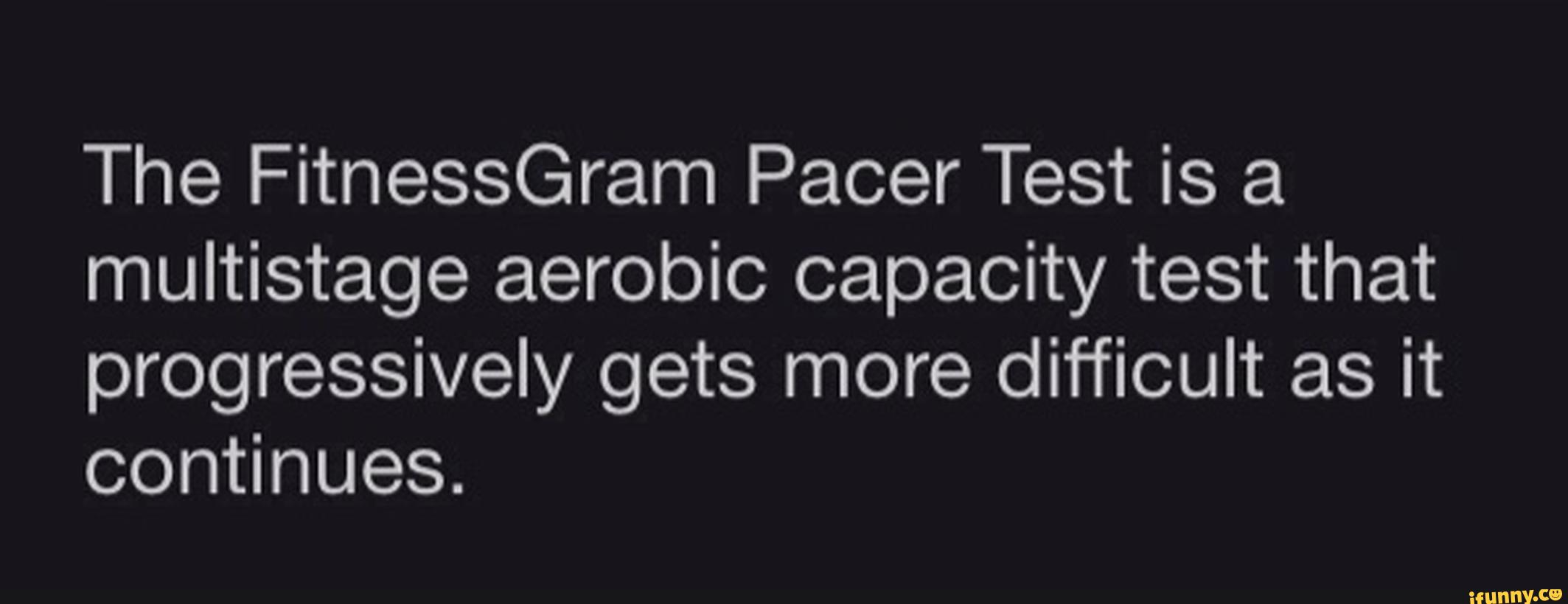 The FitnessGram Pacer Test is a multistage aerobic capacity test that ...