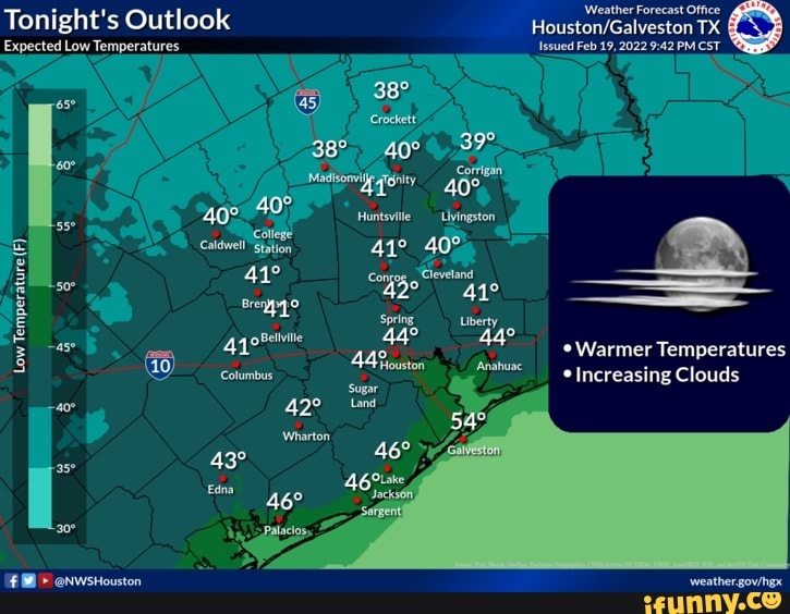 Weather Forecast Office Tonight's Outlook TX Expected Low Temperatures