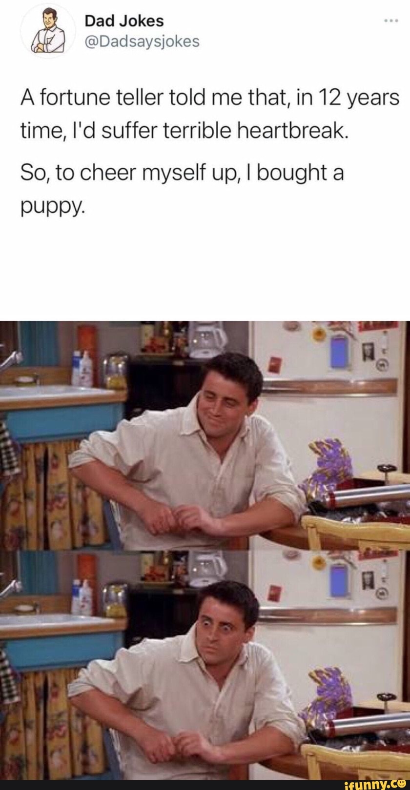 Dad Jokes Dadsaysjokes A fortune teller told me that, in 12 years time