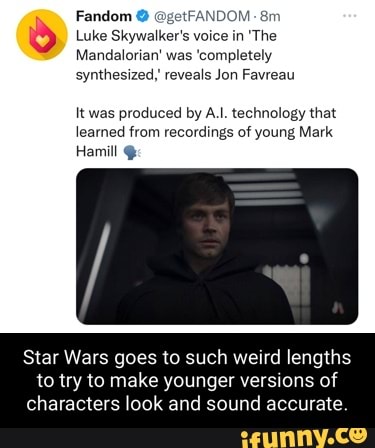 Young Luke Skywalker's Voice Synthesized From Old Recordings for  Mandalorian Cameo 