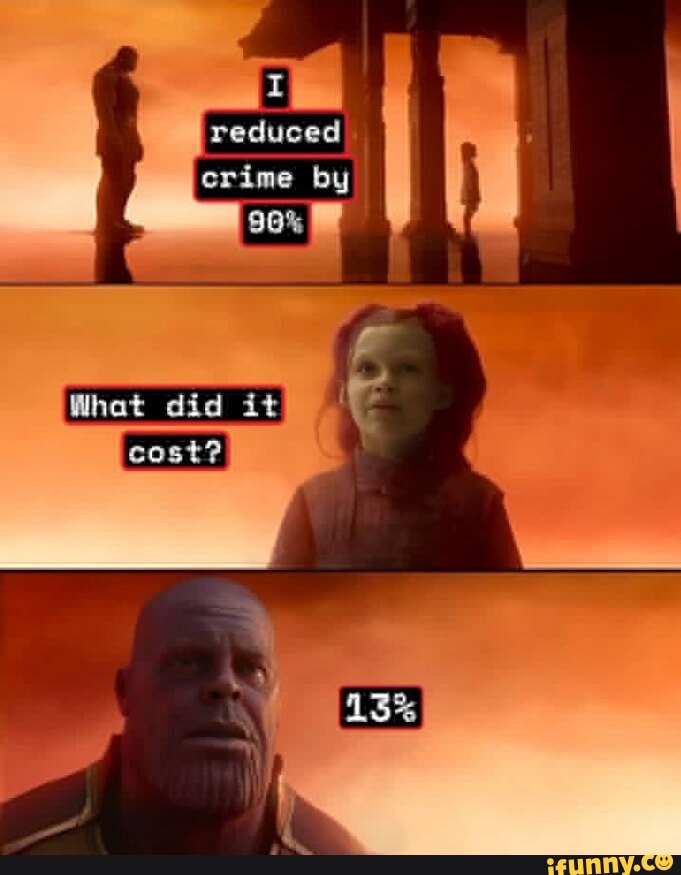 I I reduced erime by 90 What did it cost? iFunny