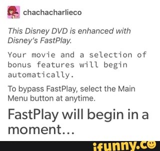 Chachacharlieco This Disney Dvd Is Enhanced With Disney S Fastplay Your Movie And A Selection Of Bonus