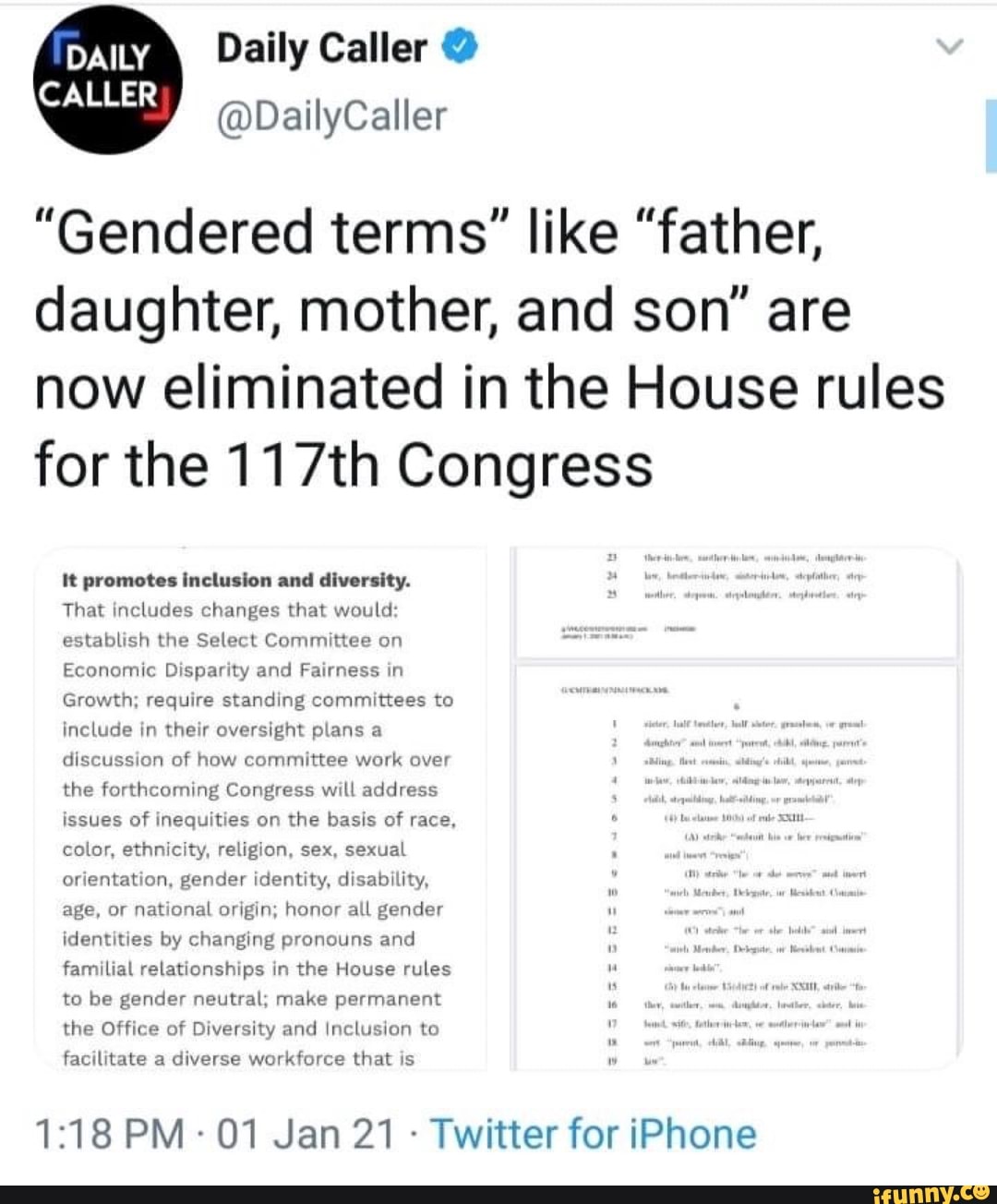 Daily Caller Daily Caller Dailycaller Gendered Terms Like Father Daughter Mother And Son 