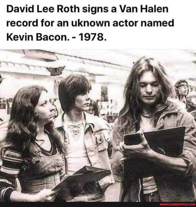 David Lee Roth signs a Van Halen record for an uknown actor named Kevin ...
