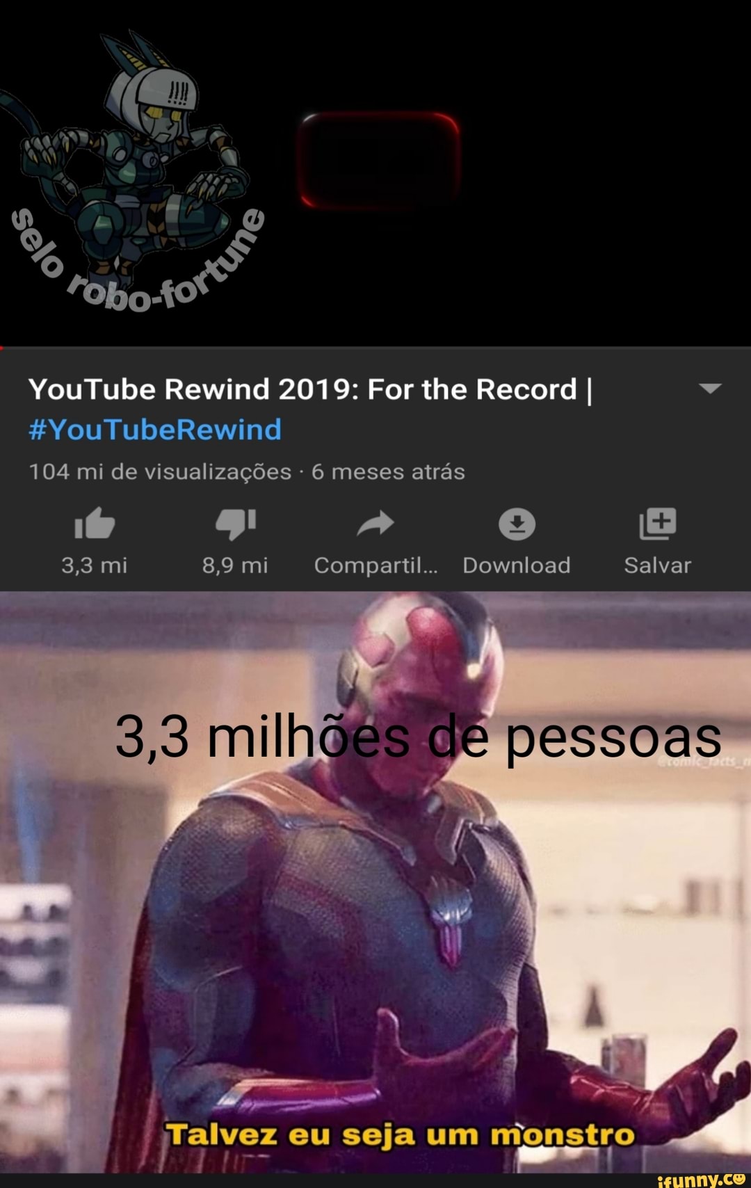 YouTube Rewind 2019: For the Record I
i jralvez eu seja um monstro