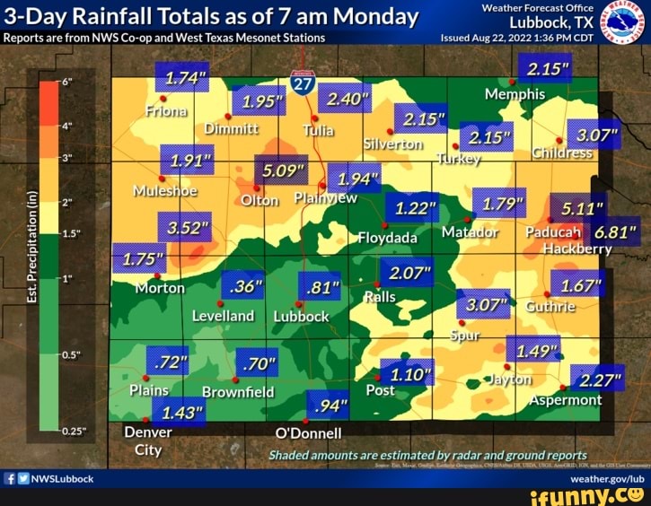 Reports are from NWS Coop and West Texas Stations Issued Aug